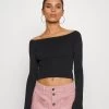 Offshoulder Basic- Trui - Black