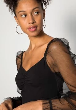 Even&Odd Long Puff Sleeves Rushing Bodycon Dress - Cocktailjurk - Black 9 Even&Odd Long Puff Sleeves Rushing Bodycon Dress - Cocktailjurk - Black -Even&Odd 2113c43a644a4d11a7f109a500a5177d