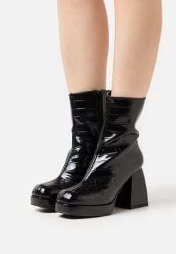 Even&Odd Enkellaarsjes Met Plateauzool - Black