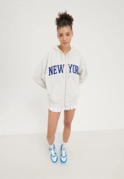 Even&Odd Sweater Met Rits - Mottled Light Grey