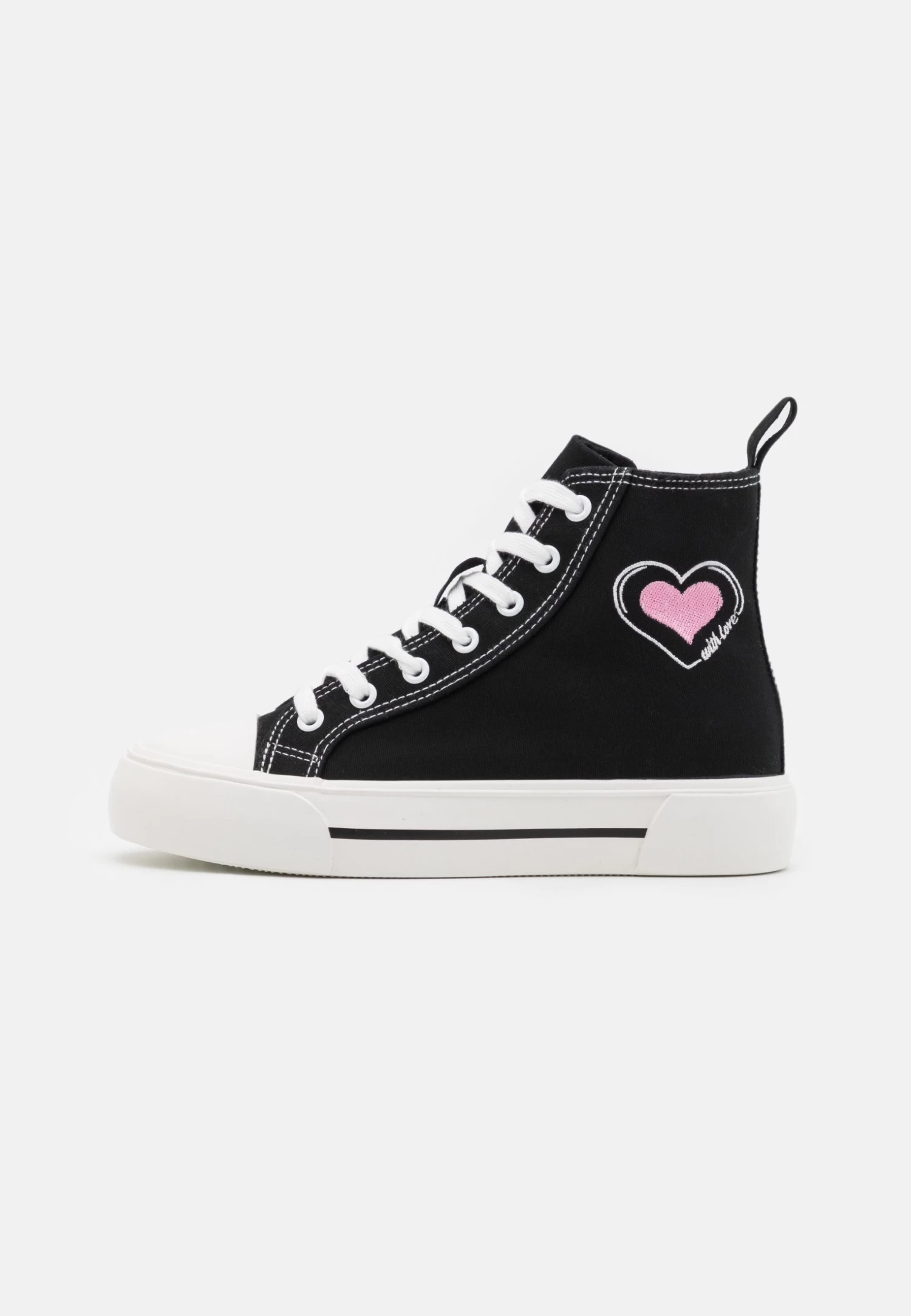 Even&Odd Love - Sneakers Hoog - Black/Pink 2 Even&Odd Love - Sneakers Hoog - Black/Pink - Afbeelding 2
