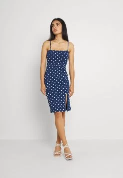 Even&Odd Strappy Mini Bodycon Dress- Jerseyjurk - Blue/White