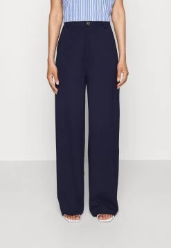 Petite Tailored Wide Leg Trouser - Broek - Dark Blue