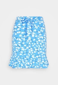 Even&Odd Mini Skirt With Volant - A-Lijn Rok - Light Blue/White -Even&Odd a6dec65036db42549358eb78f2a27224