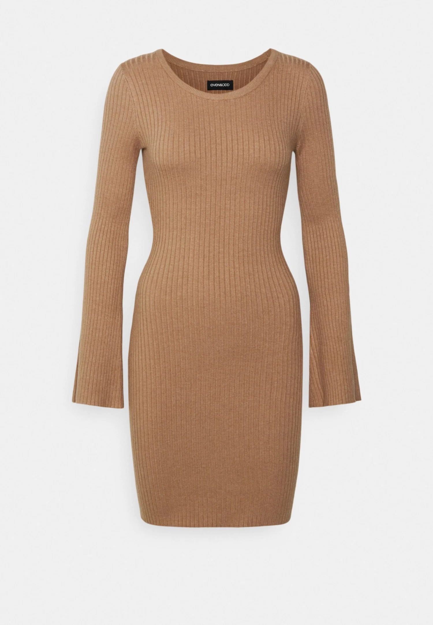 Even&Odd Knit Loose Fit Flared Sleeves Dress - Gebreide Jurk - Camel 5 Even&Odd Knit Loose Fit Flared Sleeves Dress - Gebreide Jurk - Camel - Afbeelding 5