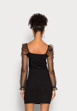 Even&Odd Long Puff Sleeves Rushing Bodycon Dress - Cocktailjurk - Black 7 Even&Odd Long Puff Sleeves Rushing Bodycon Dress - Cocktailjurk - Black -Even&Odd b9a438a773204f4294666d8ab8c179fe
