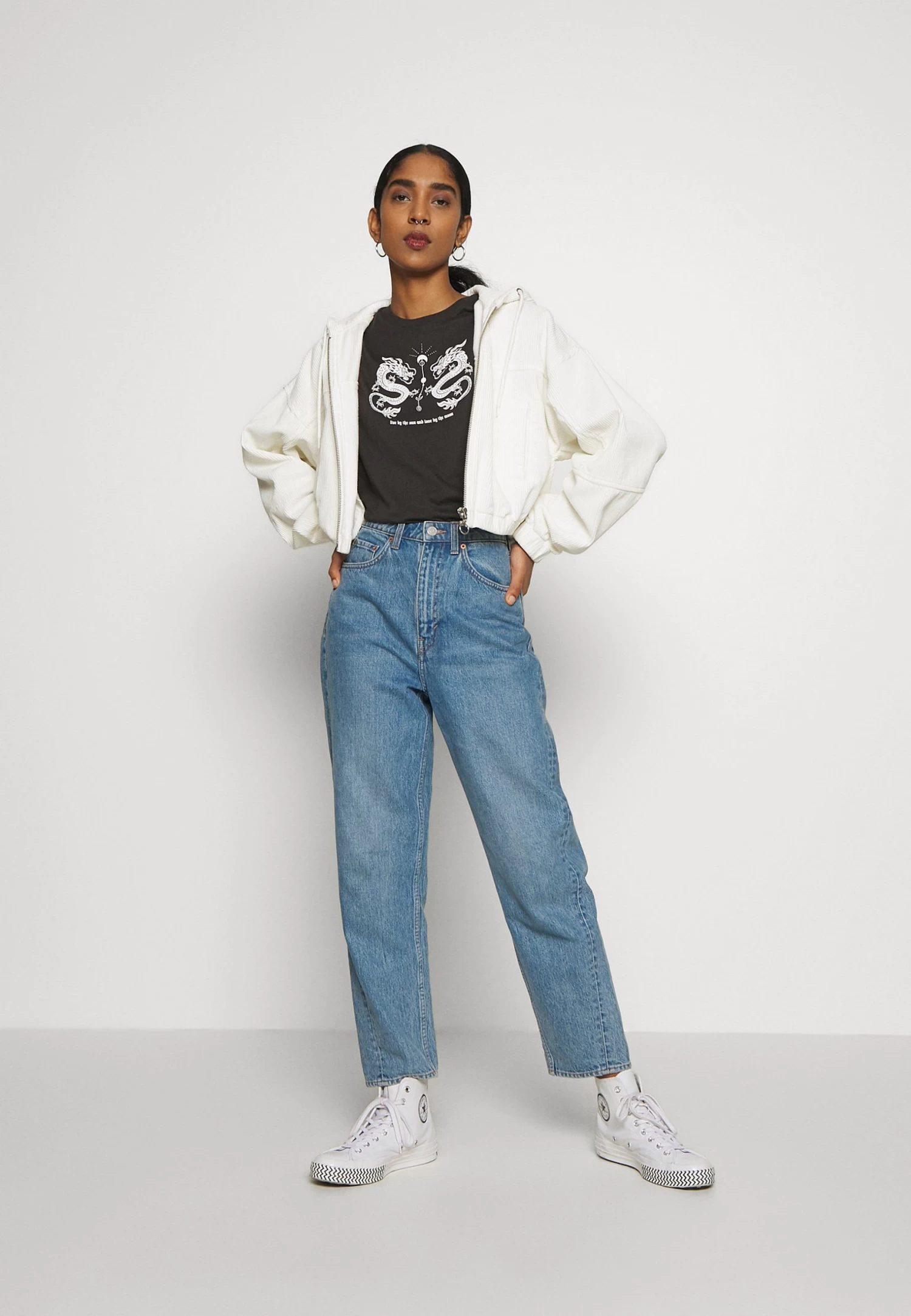 Even&Odd Hattie Mirrored Dragons Tee - T-Shirt Print - 801 - Anthracite 2 Even&Odd Hattie Mirrored Dragons Tee - T-Shirt Print - 801 - Anthracite - Afbeelding 2