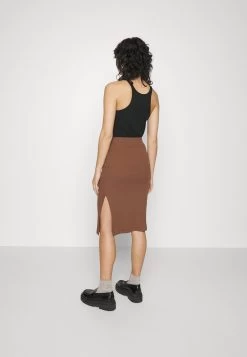 Pencil Skirt With Slit - Kokerrok - Brown -Even&Odd c9fa84346b7f4a1b95726dee77e1027d
