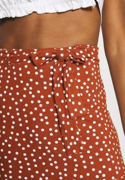 Even&Odd Mini Skirt With Volant - A-Lijn Rok - Brown/White -Even&Odd fc0ba9c0fdf045d2bcc21aaeb0b2a1bb